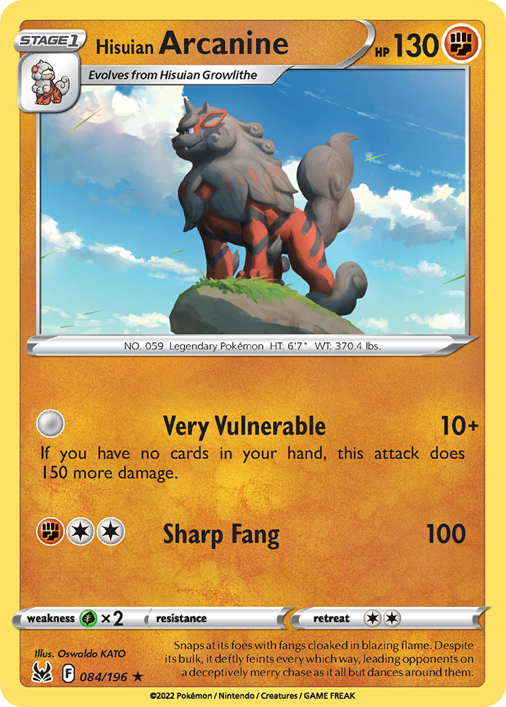 Hisuian Arcanine - Lost Origin (Holo Rare) [LOR-084] English / Near Mint / Normal