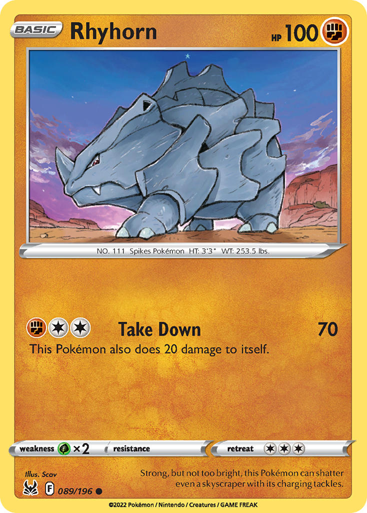 Rhyhorn - Lost Origin (Common) [LOR-089] English / Near Mint / Normal
