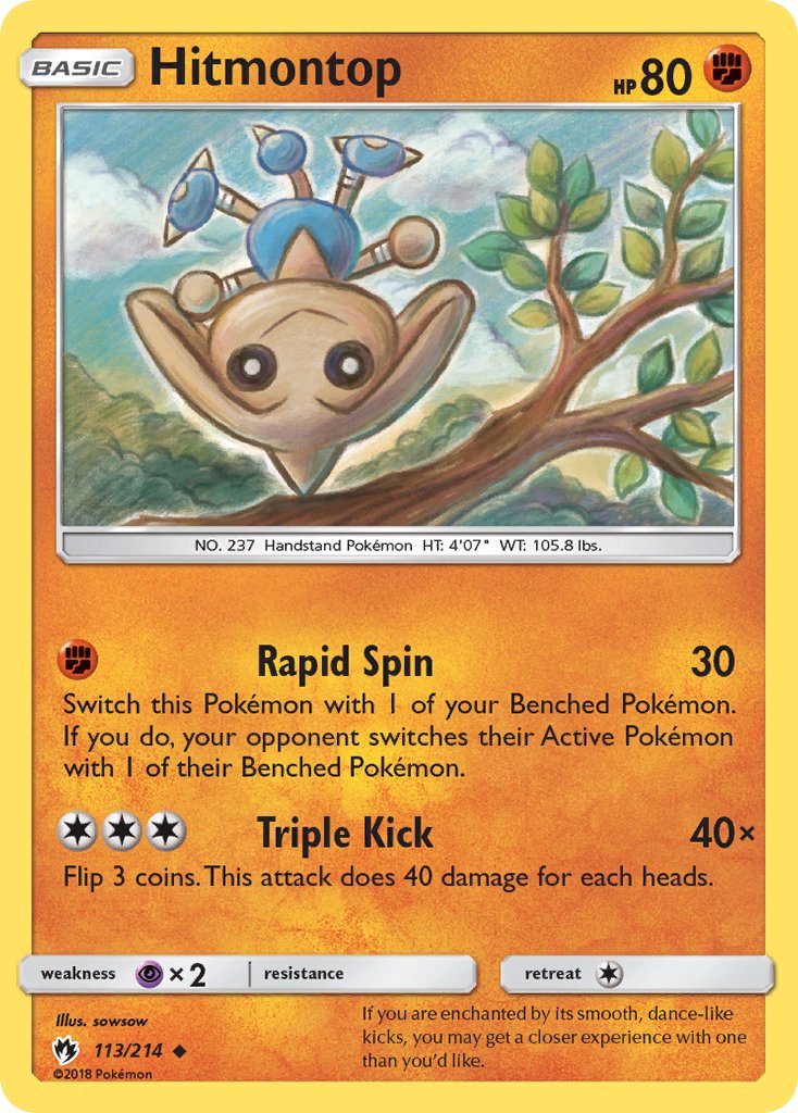 Hitmontop - Lost Thunder (Uncommon) [LOT-113] English / Near Mint / Normal