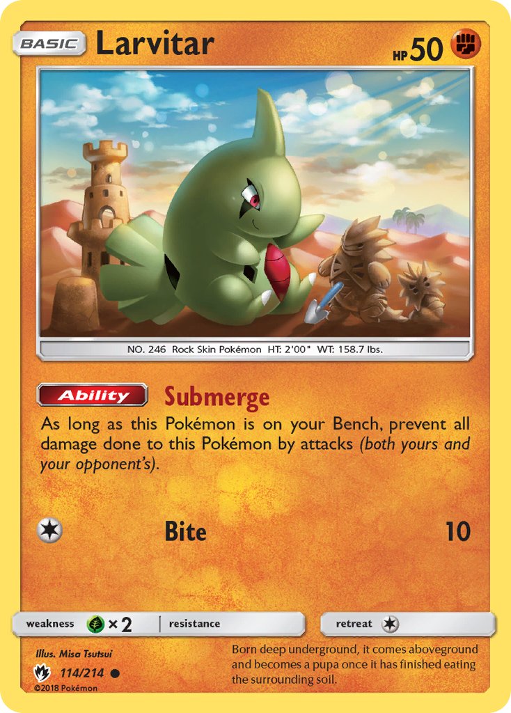 Larvitar - Lost Thunder (Common) [LOT-114] English / Near Mint / Normal