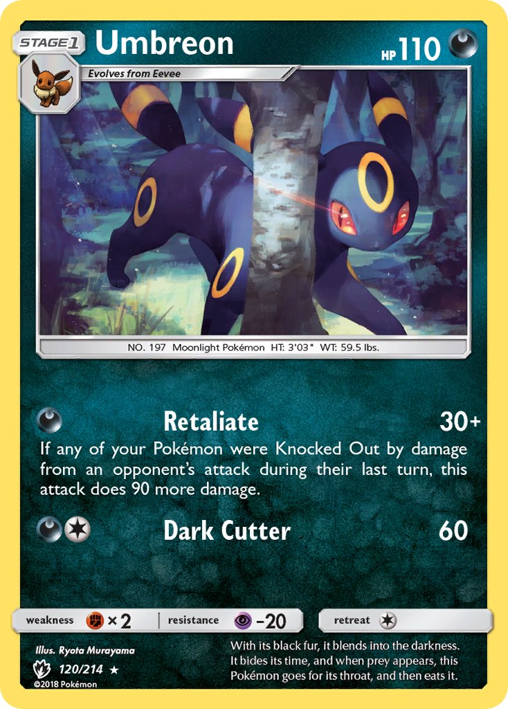 Umbreon - Lost Thunder (Rare) [LOT-120] English / Near Mint / Normal