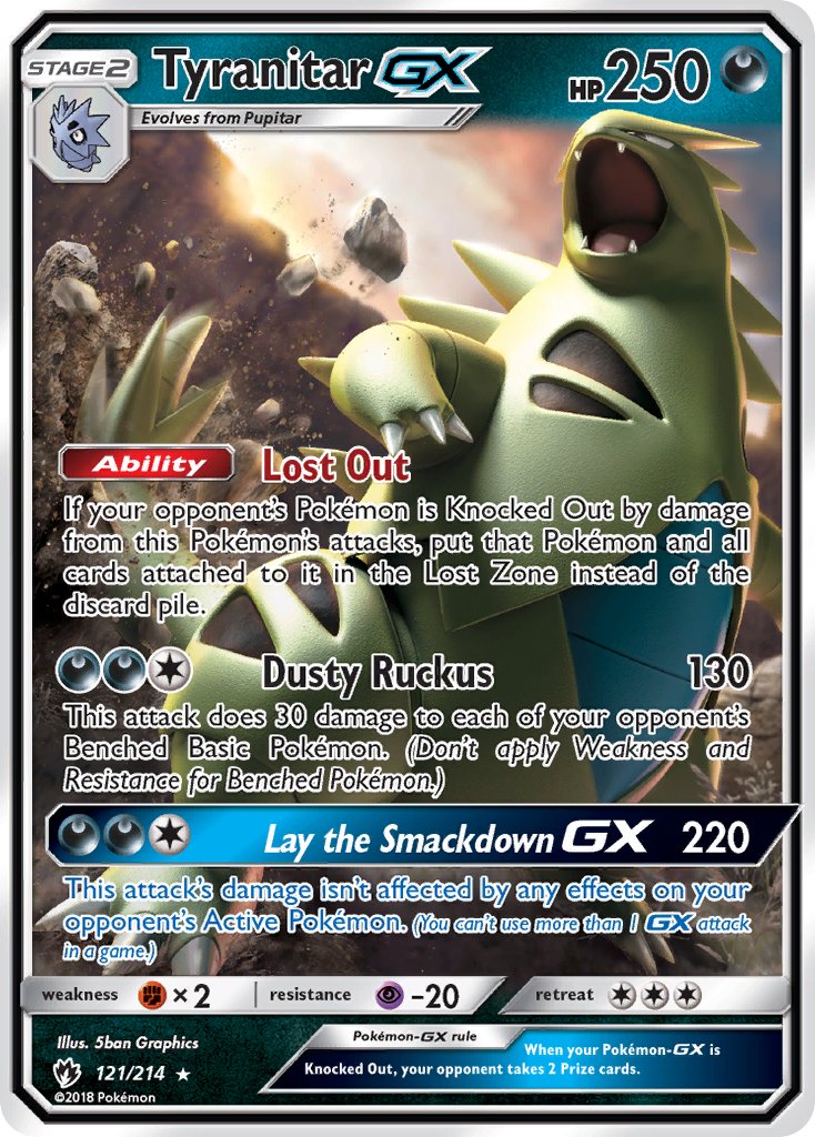 Tyranitar GX - Lost Thunder (Ultra Rare) [LOT-121] English / Played / Normal