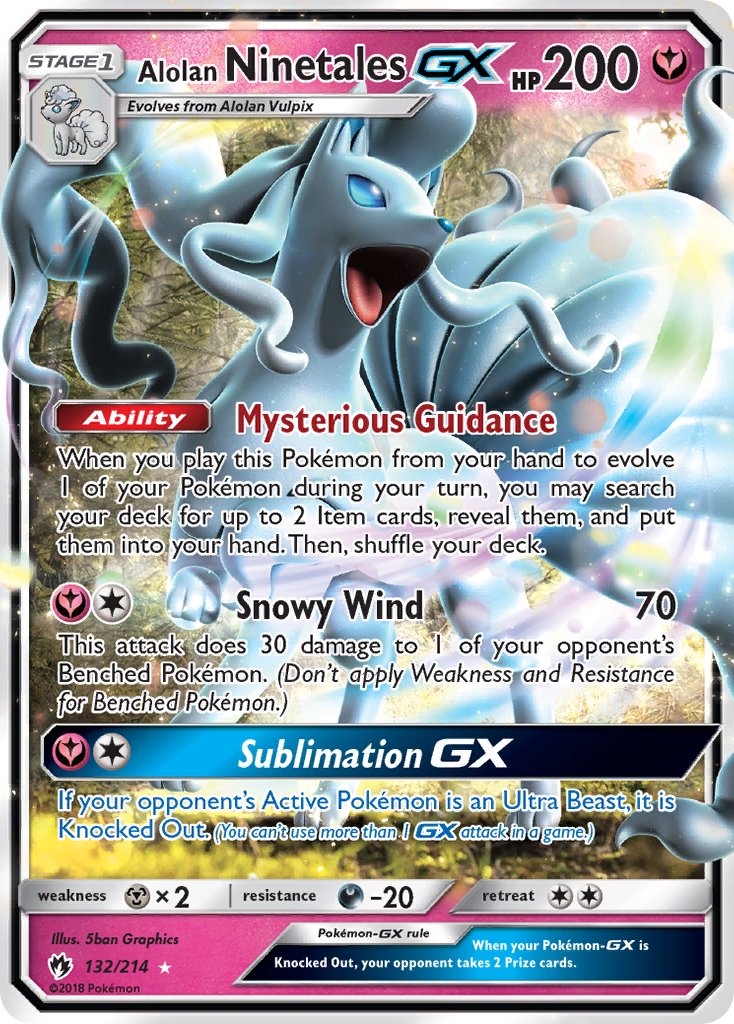 Alolan Ninetales GX - Lost Thunder (Ultra Rare) [LOT-132] English / Near Mint / Normal