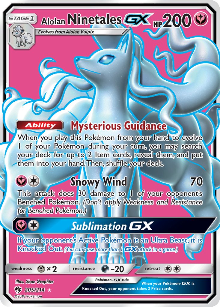 Alolan Ninetales GX - Lost Thunder (Ultra Rare) [LOT-205] English / Near Mint / Normal