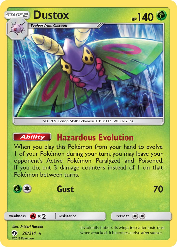 Dustox - Lost Thunder (Rare) [LOT-28] English / Near Mint / Normal