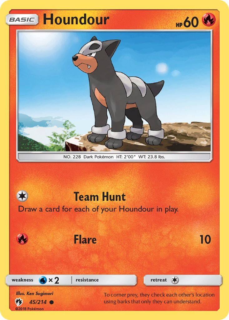 Houndour - Lost Thunder (Common) [LOT-45] English / Near Mint / Reverse-Holo Normal