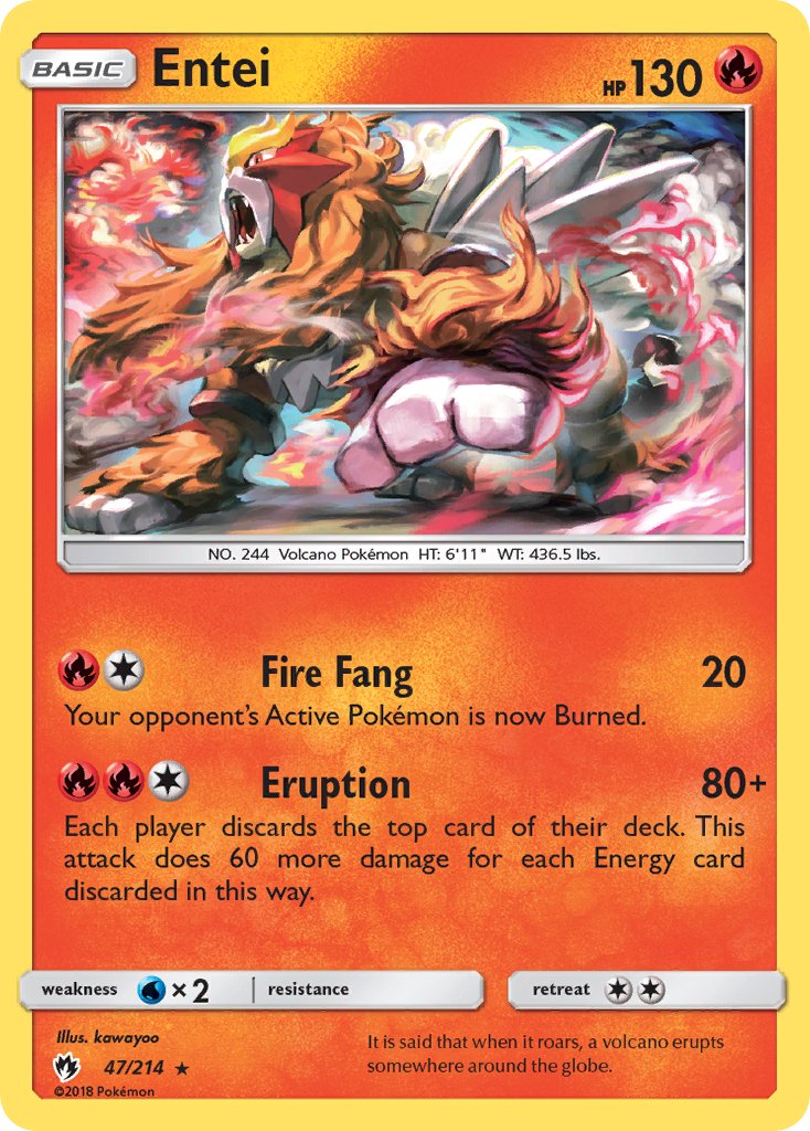 Entei - Lost Thunder (Rare) [LOT-47] English / Near Mint / Normal
