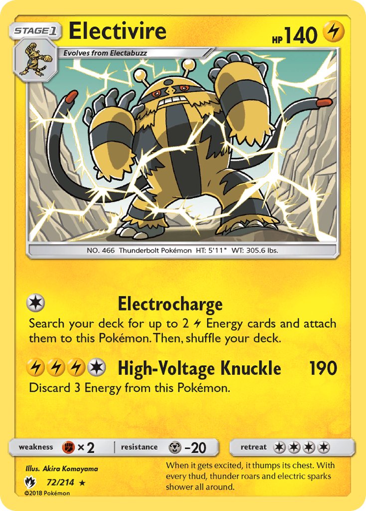 Electivire - Lost Thunder (Rare) [LOT-72] English / Near Mint / Normal