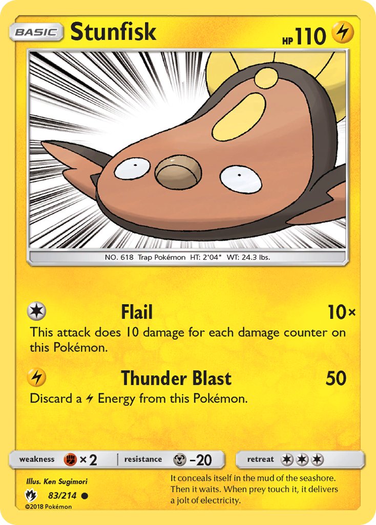 Stunfisk - Lost Thunder (Common) [LOT-83] English / Near Mint / Normal