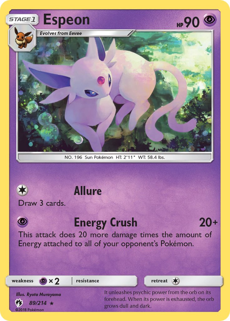 Espeon - Lost Thunder (Rare) [LOT-89] English / Near Mint / Normal