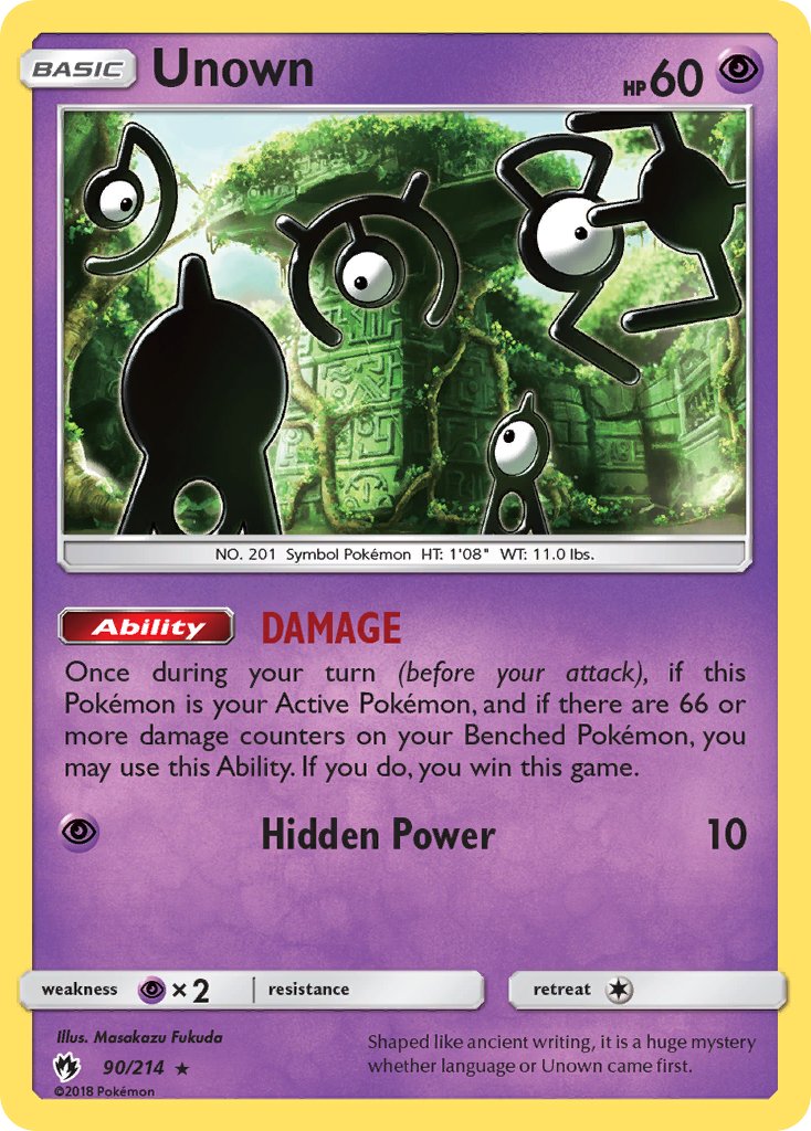Unown - Lost Thunder (Rare) [LOT-90] English / Near Mint / Normal