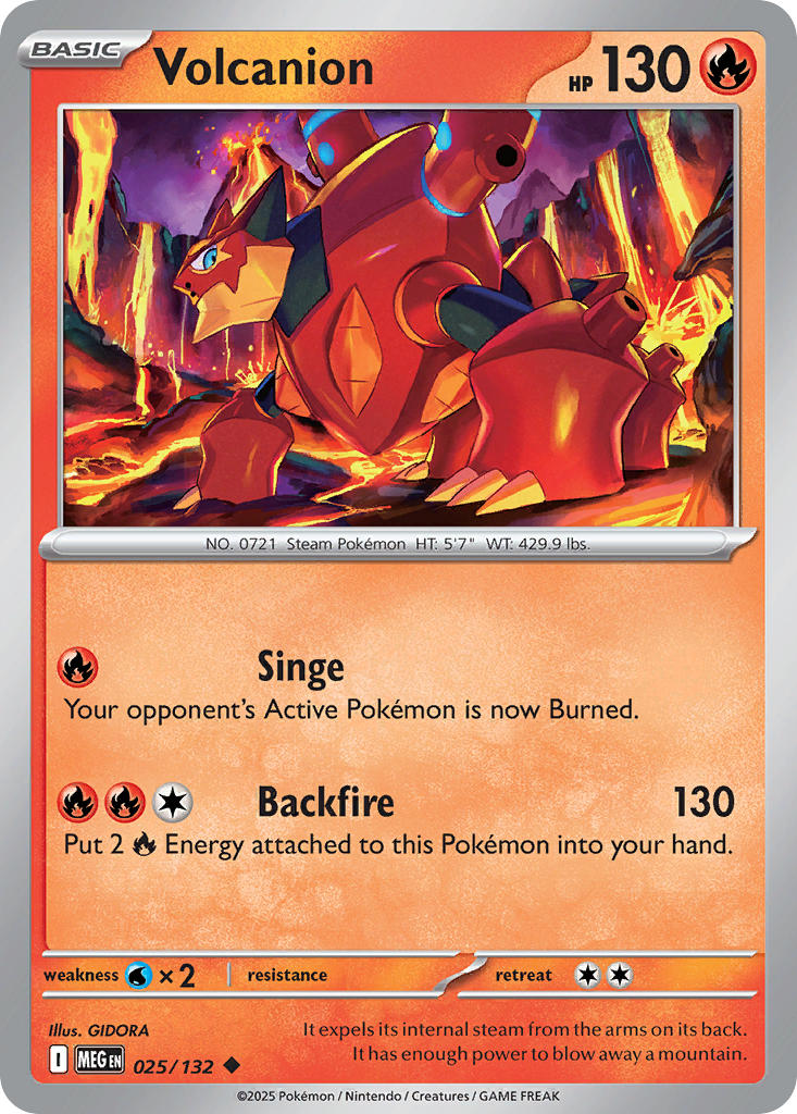 Volcanion - Mega Evolution (Uncommon) [MEG-025] English / Near Mint / Reverse-Holo Normal