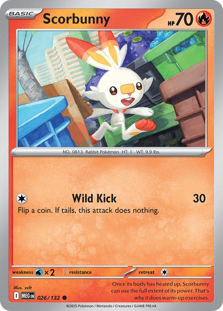 Scorbunny - Mega Evolution (Common) [MEG-026] English / Near Mint / Reverse-Holo Normal