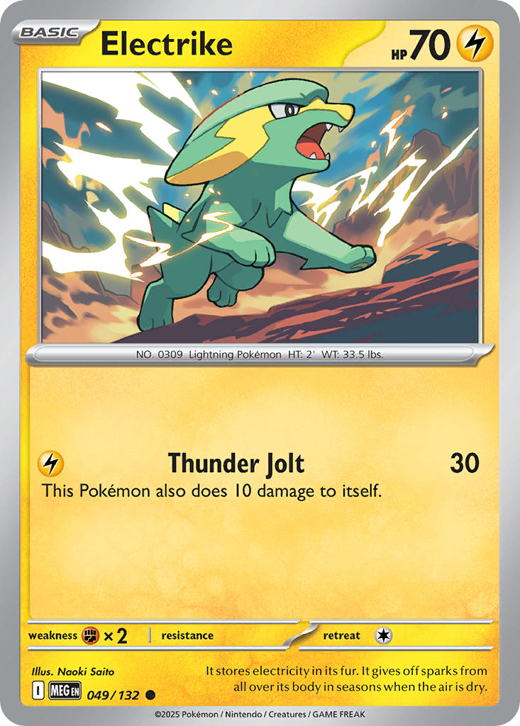 Electrike - Mega Evolution (Common) [MEG-049] English / Near Mint / Reverse-Holo Normal