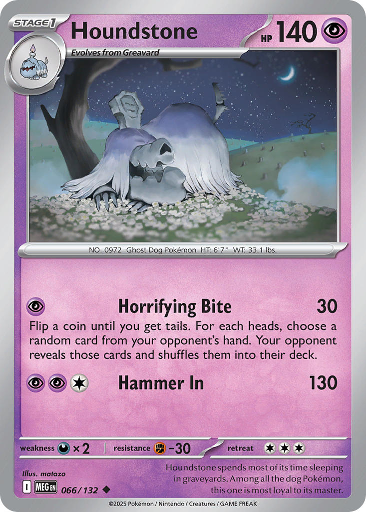 Houndstone - Mega Evolution (Uncommon) [MEG-066] English / Near Mint / Reverse-Holo Normal