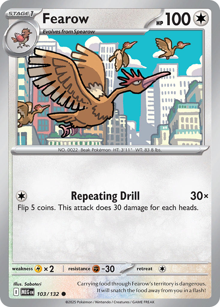 Fearow - Mega Evolution (Common) [MEG-103] English / Near Mint / Reverse-Holo Normal