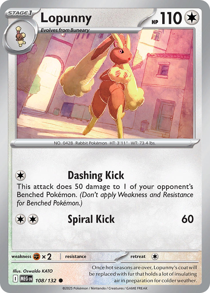 Lopunny - Mega Evolution (Common) [MEG-108] English / Near Mint / Reverse-Holo Normal