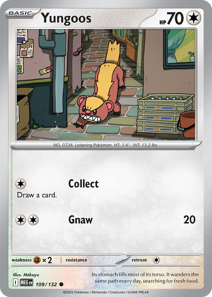 Yungoos - Mega Evolution (Common) [MEG-109] English / Near Mint / Reverse-Holo Normal