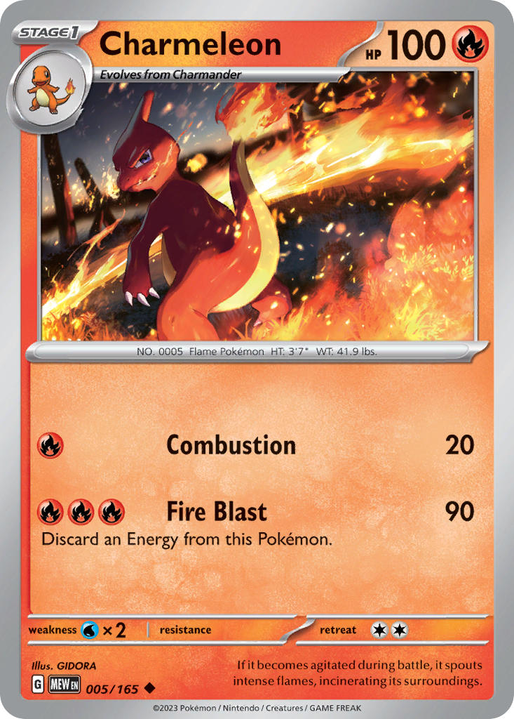 Charmeleon⁣ - 151⁣ (Uncommon)⁣ [005] English / Near Mint / Reverse-Holo Normal