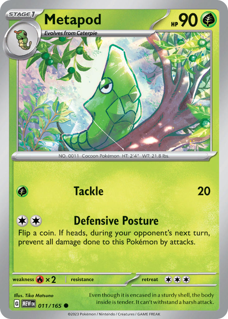 Metapod⁣ - 151⁣ (Common)⁣ [011] English / Near Mint / Reverse-Holo Normal