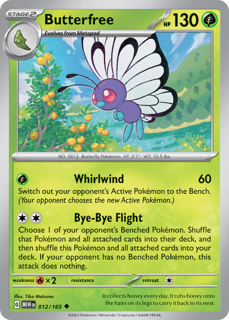 Butterfree⁣ - 151⁣ (Uncommon)⁣ [012] English / Near Mint / Reverse-Holo Normal