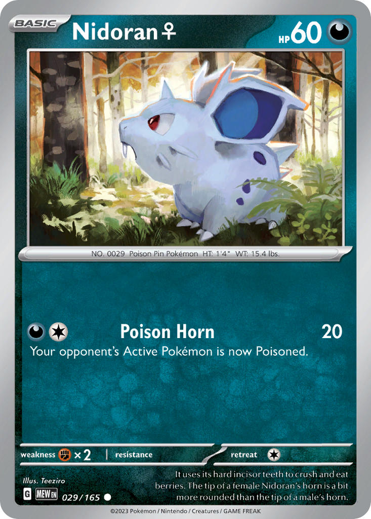 Nidoran [F]⁣ - 151⁣ (Common)⁣ [029] English / Near Mint / Reverse-Holo Normal