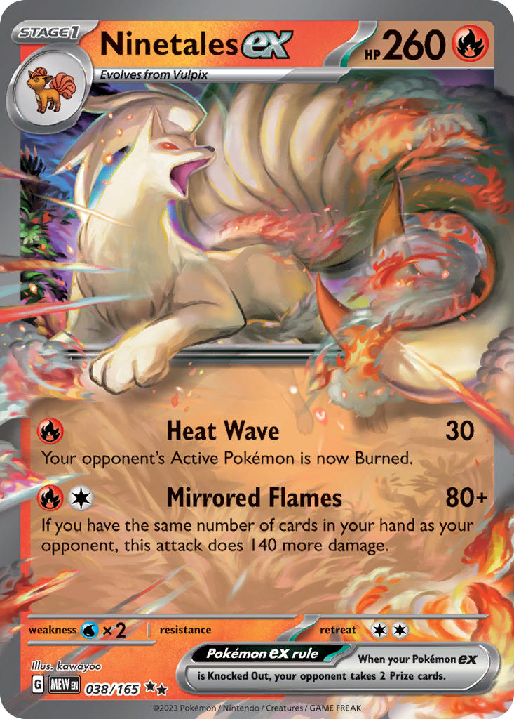 Ninetales ex⁣ - 151⁣ (Double Rare)⁣ [038] English / Near Mint / Normal