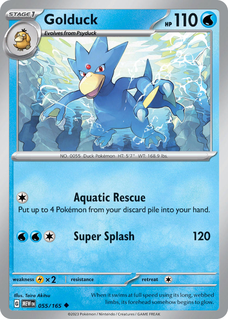 Golduck⁣ - 151⁣ (Uncommon)⁣ [055] English / Near Mint / Reverse-Holo Normal