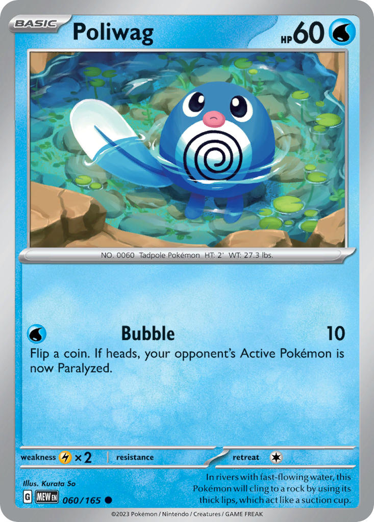 Poliwag⁣ - 151⁣ (Common)⁣ [060] English / Near Mint / Reverse-Holo Normal