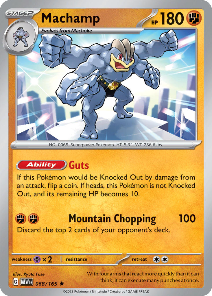 Machamp⁣ - 151⁣ (Rare)⁣ [068] English / Near Mint / Reverse-Holo Normal