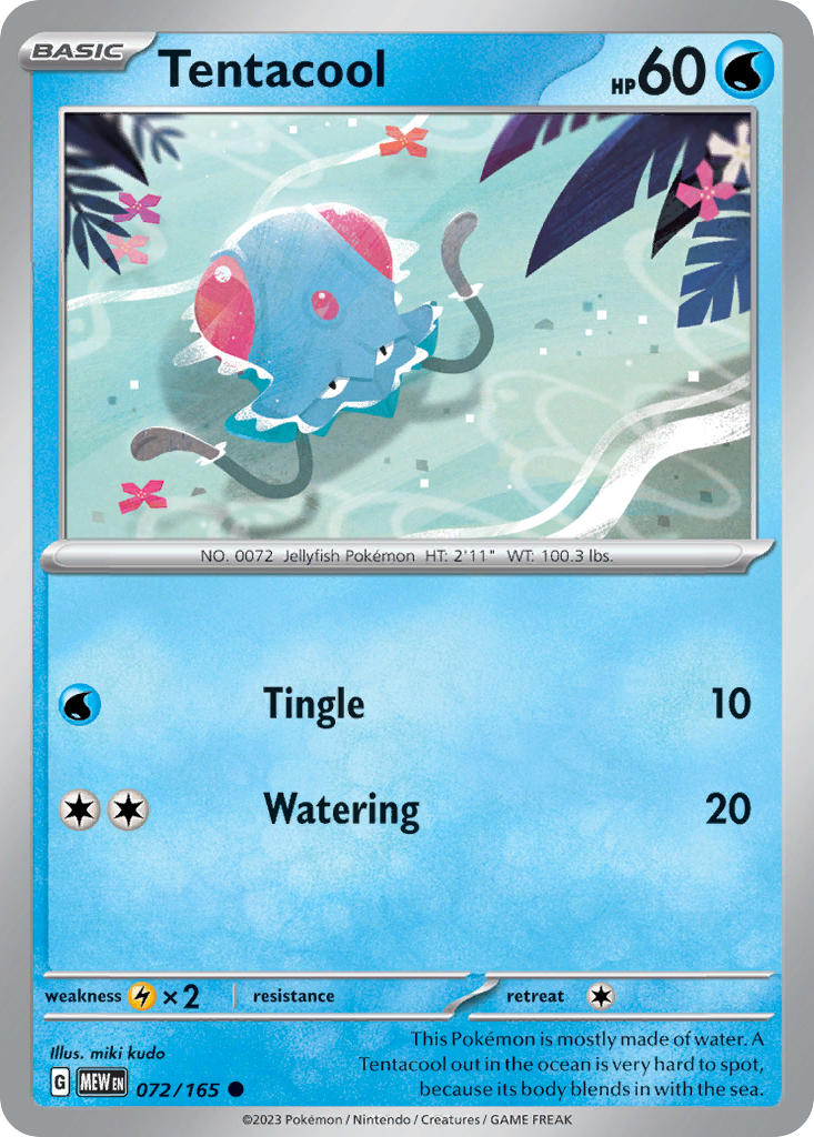 Tentacool⁣ - 151⁣ (Common)⁣ [072] English / Near Mint / Normal