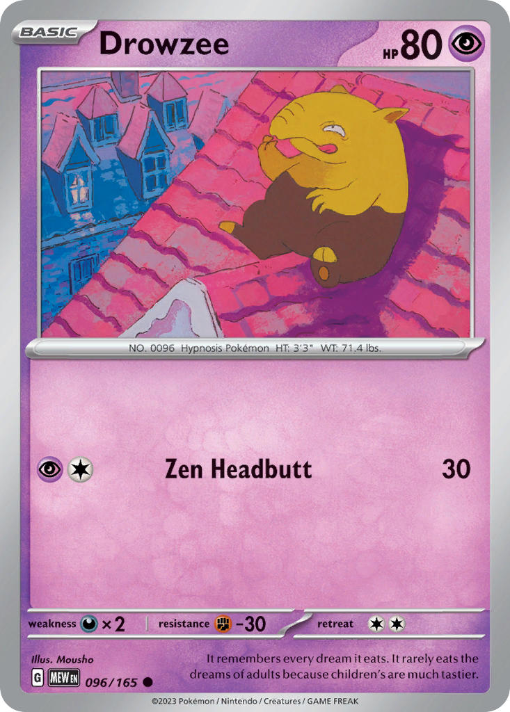 Drowzee⁣ - 151⁣ (Common)⁣ [096] English / Near Mint / Reverse-Holo Normal