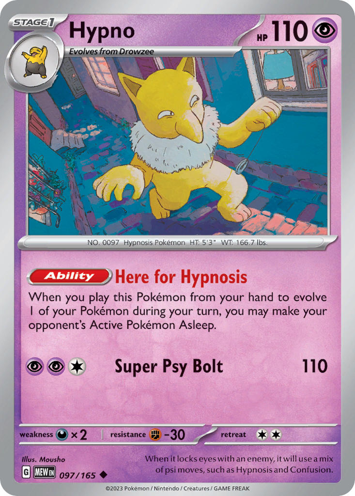 Hypno⁣ - 151⁣ (Uncommon)⁣ [097] English / Near Mint / Reverse-Holo Normal