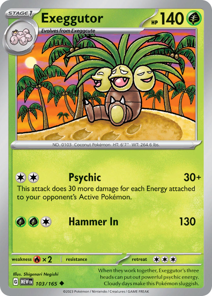 Exeggutor⁣ - 151⁣ (Uncommon)⁣ [103] English / Near Mint / Reverse-Holo Normal