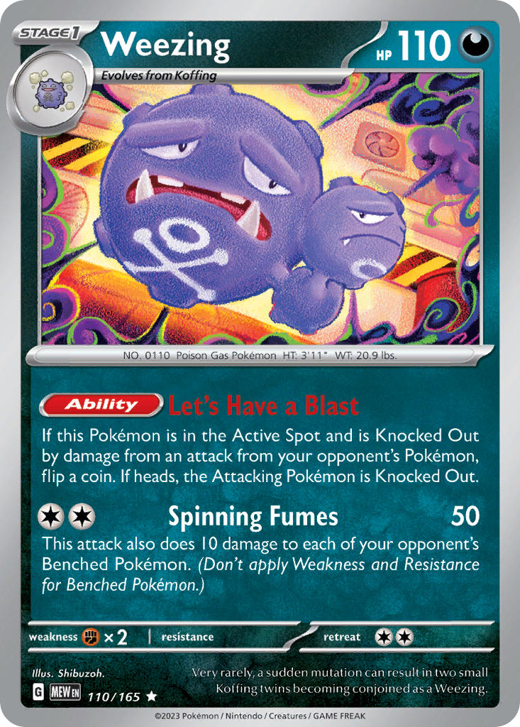 Weezing⁣ - 151⁣ (Rare)⁣ [110] English / Near Mint / Normal
