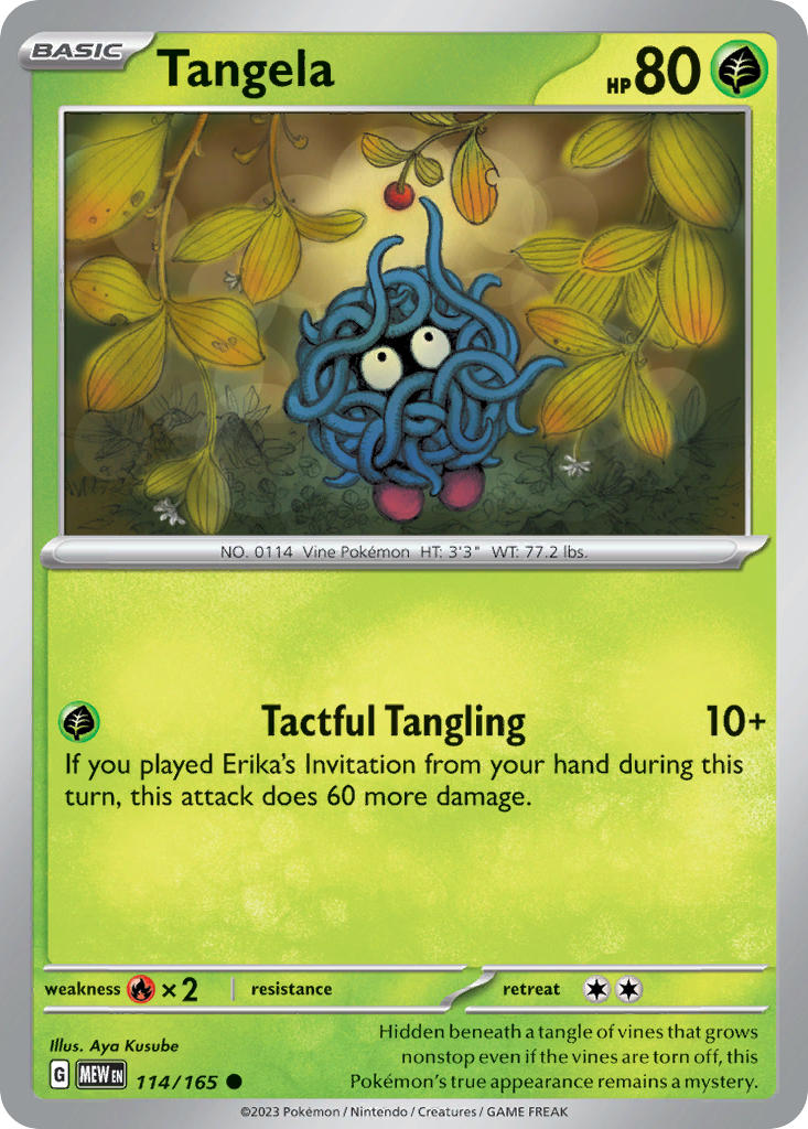 Tangela⁣ - 151⁣ (Common)⁣ [114] English / Near Mint / Reverse-Holo Normal