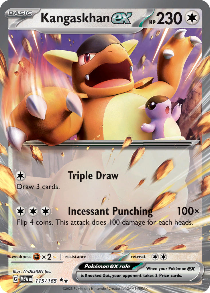 Kangaskhan ex⁣ - 151⁣ (Double Rare)⁣ [115] English / Near Mint / Reverse-Holo Normal