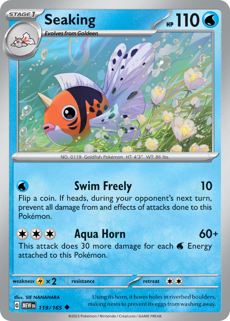 Seaking⁣ - 151⁣ (Uncommon)⁣ [119] English / Near Mint / Reverse-Holo Normal