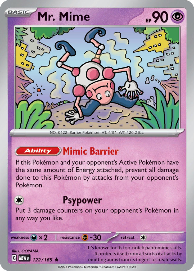 Mr. Mime⁣ - 151⁣ (Rare)⁣ [122] English / Near Mint / Reverse-Holo Normal
