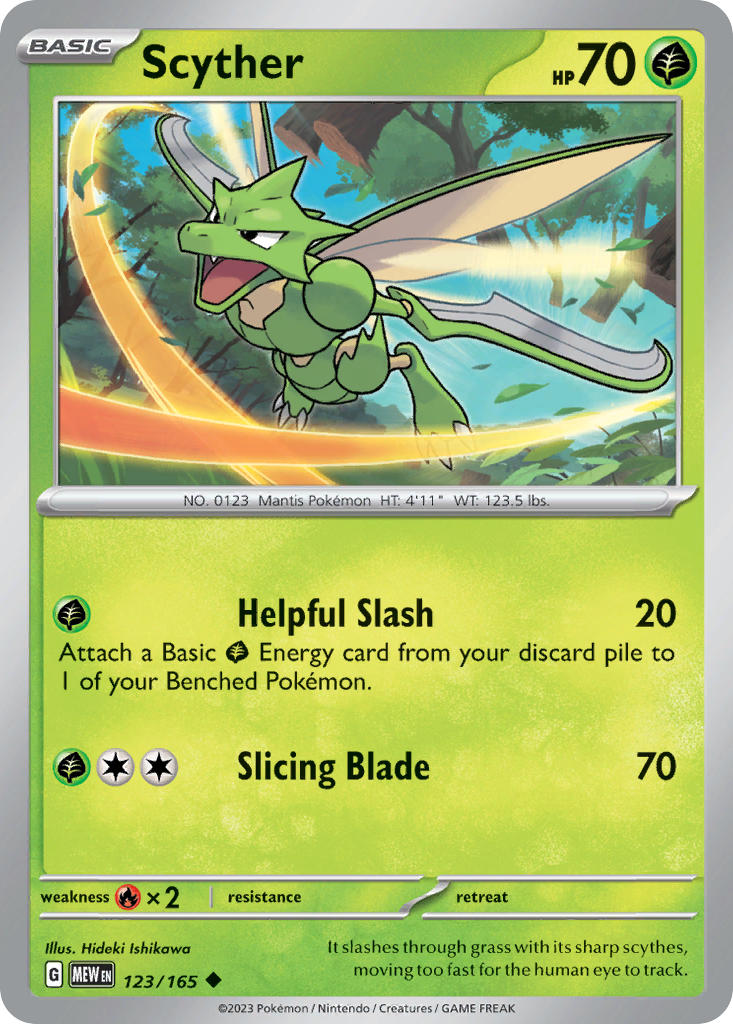 Scyther⁣ - 151⁣ (Uncommon)⁣ [123] English / Near Mint / Reverse-Holo Normal