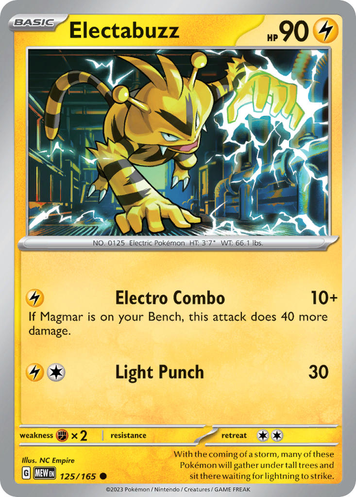 Electabuzz⁣ - 151⁣ (Common)⁣ [125] English / Near Mint / Reverse-Holo Normal