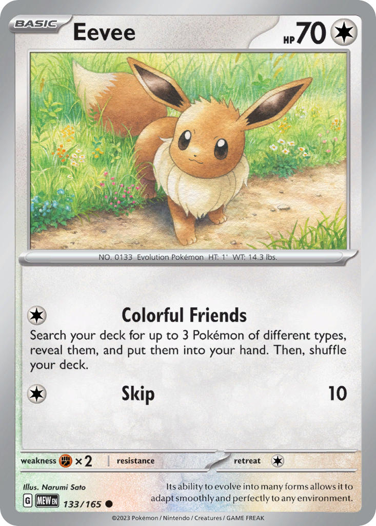 Eevee⁣ - 151⁣ (Common)⁣ [133] English / Near Mint / Reverse-Holo Normal