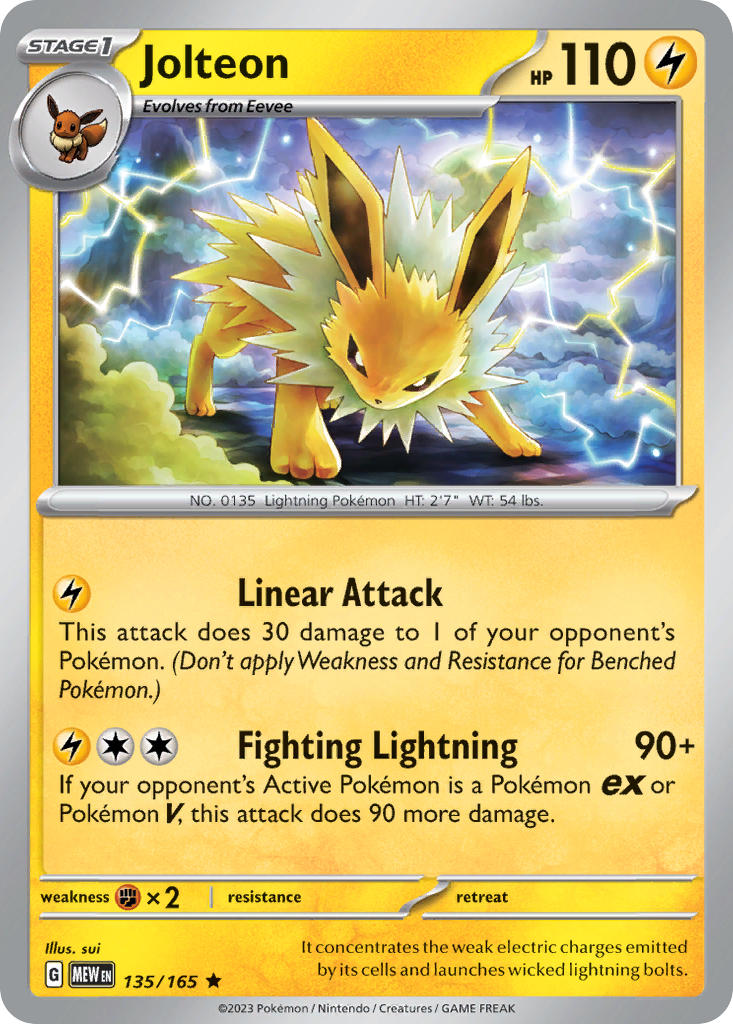 Jolteon⁣ - 151⁣ (Rare)⁣ [135] English / Near Mint / Reverse-Holo Normal