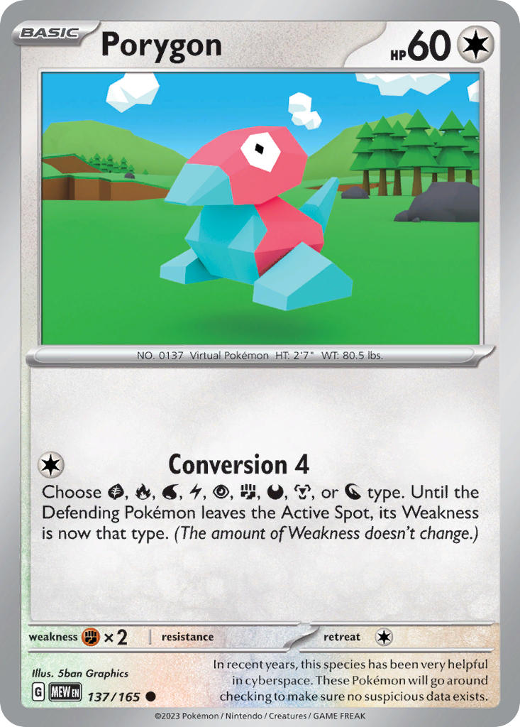 Porygon⁣ - 151⁣ (Common)⁣ [137] English / Near Mint / Reverse-Holo Normal
