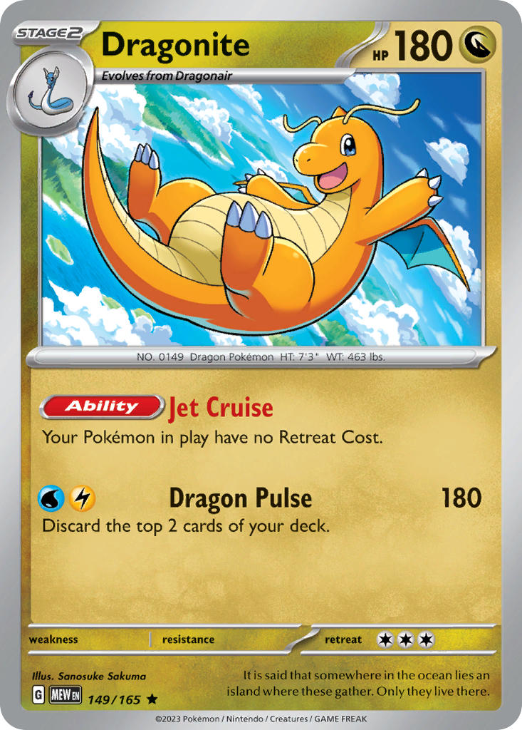 Dragonite⁣ - 151⁣ (Rare)⁣ [149] English / Near Mint / Reverse-Holo Normal