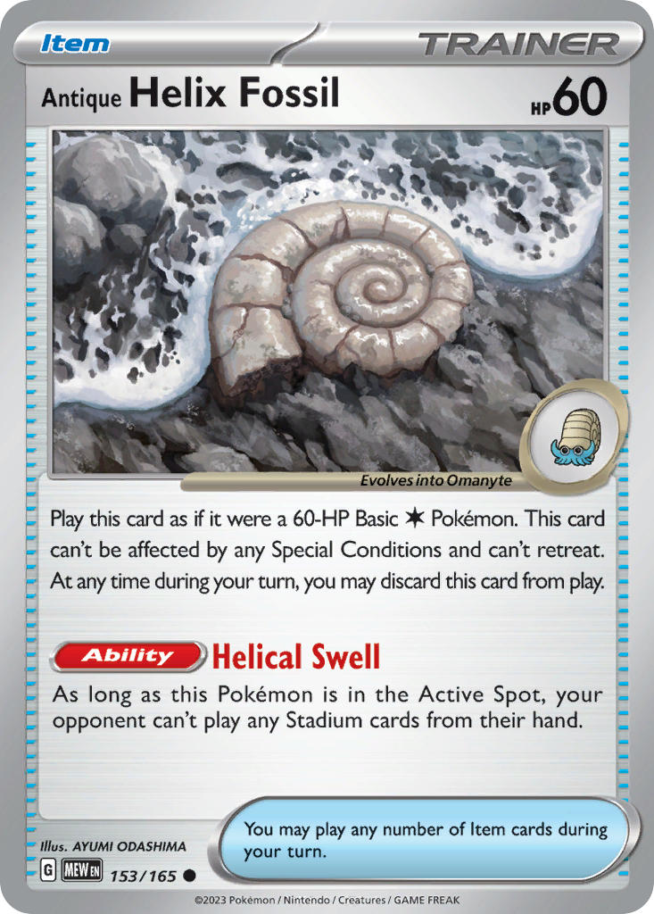 Antique Helix Fossil⁣ - 151⁣ (Common)⁣ [153] English / Near Mint / Normal