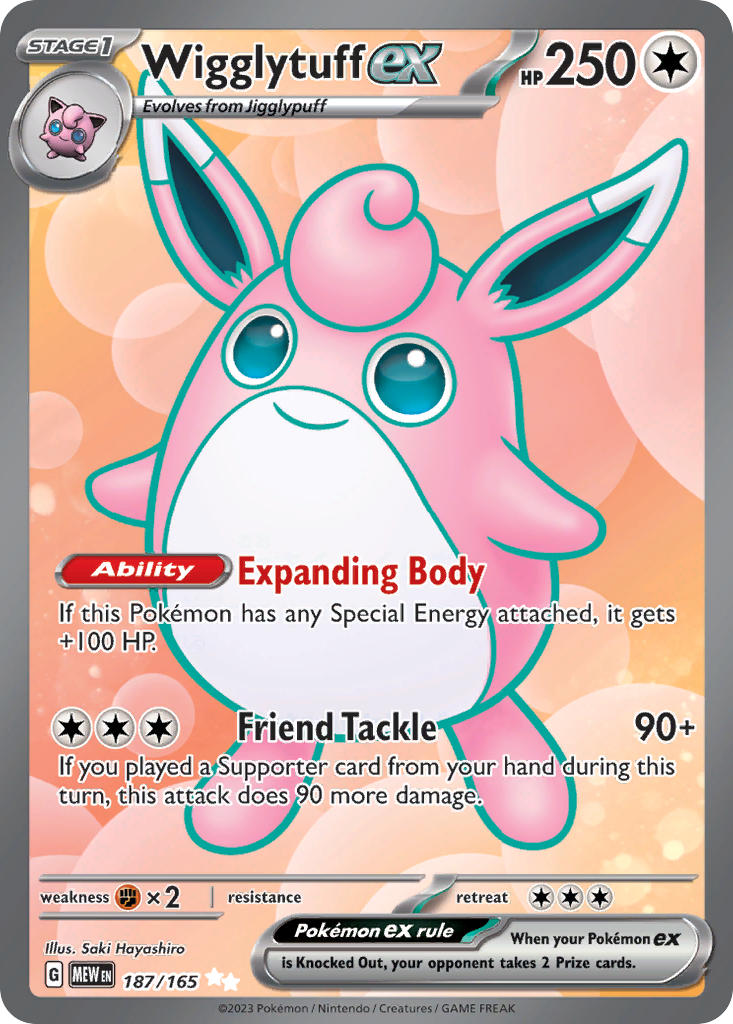 Wigglytuff ex⁣ - 151⁣ (Ultra Rare)⁣ [187] English / Near Mint / Normal