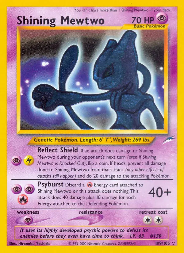 Shining Mewtwo - Neo Destiny (Secret Rare) [NDE-109] English / Near Mint / Normal