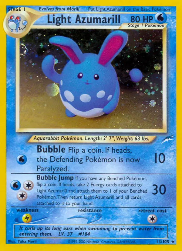 Light Azumarill⁣ - Neo Destiny⁣ (Holo Rare)⁣ [13] English / Excellent / Normal