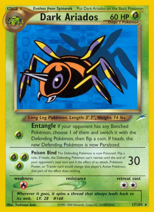 Dark Ariados⁣ - Neo Destiny⁣ (Rare)⁣ [17] English / Poor / Normal